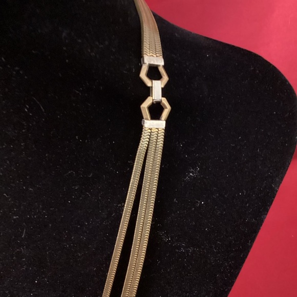 Chic three rows copper (?) necklace - Picture 2 of 7